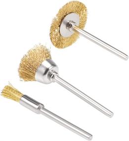 img 2 attached to 45-Piece Gold Brass Wire Brushes Wheel Cup Pen Brush Set Polishing Attachment Kit for Dremel Grinder Rotary Tools