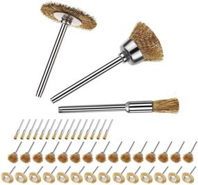 img 4 attached to 45-Piece Gold Brass Wire Brushes Wheel Cup Pen Brush Set Polishing Attachment Kit for Dremel Grinder Rotary Tools