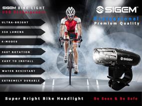 img 3 attached to SIGEM Bike Light Set: Ultra Bright, USB Rechargeable LED Front Headlight, Rear Taillight, and Helmet Light for Easy Installation. Waterproof Bicycle Head & Tail Lights (3 Pack).