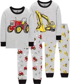 img 4 attached to CoralBee Rocket Airplane Sleepwear: 4-Piece Pajama Set for Boys and Girls