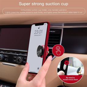 img 3 attached to 📱 Suction Cup Car Phone Holder Mount, [2021 Update] 2 in 1 Car Vent and Dashboard Phone Holder for Universal 360° Rotation, Compatible with All iPhone & Android Cell Phones - Red