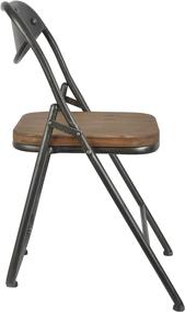 img 2 attached to Vintage Seat Folding Chairs Gun Metal and 🪑 Natural Wood by Decor Therapy - Set of 2 (MP6369)