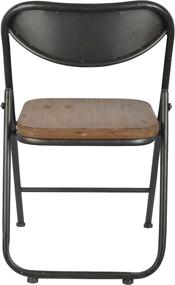 img 1 attached to Vintage Seat Folding Chairs Gun Metal and 🪑 Natural Wood by Decor Therapy - Set of 2 (MP6369)