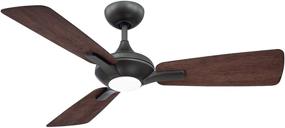 img 2 attached to 🌀 Mykonos Indoor and Outdoor 3-Blade Smart Ceiling Fan 52in Bronze Dark Walnut: Ultimate Comfort and Control with LED Light Kit and Remote