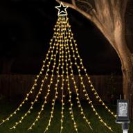 🎄 ztx christmas star string lights, 11 lighting modes outdoor christmas decorations with remote, 11ft waterfall christmas tree lights for christmas, new year, birthday - clearance sale (warm white) логотип