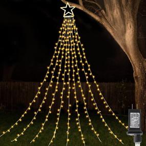 img 4 attached to 🎄 ZTX Christmas Star String Lights, 11 Lighting Modes Outdoor Christmas Decorations with Remote, 11Ft Waterfall Christmas Tree Lights for Christmas, New Year, Birthday - Clearance Sale (Warm White)