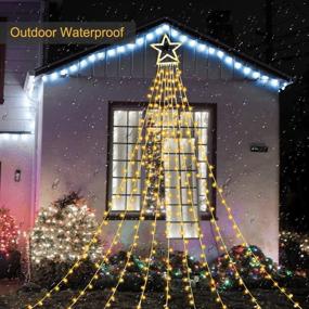 img 1 attached to 🎄 ZTX Christmas Star String Lights, 11 Lighting Modes Outdoor Christmas Decorations with Remote, 11Ft Waterfall Christmas Tree Lights for Christmas, New Year, Birthday - Clearance Sale (Warm White)