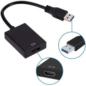 img 3 attached to 🔌 Адаптер SENGKOB USB к HDMI, USB 3.0/2.0 к HDMI 1080P Видео Графический Кабель Конвертер с Аудио для ПК Ноутбук Проектор ТВ. Совместим с Windows XP, 7, 8, 8.1 и 10