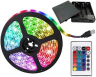 🌈 aijiaer battery powered led strip lights - waterproof flexible color changing rgb light strip, 5050 2m/6.6ft, 60 leds with rf controller, 5v battery-powered логотип