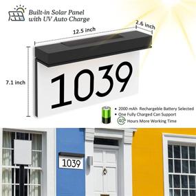 img 3 attached to 🏡 Solar Powered House Numbers Address Plaques: 6000K Daylight White LED Illuminated Sign for Outdoor Use