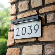 🏡 solar powered house numbers address plaques: 6000k daylight white led illuminated sign for outdoor use логотип