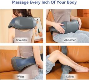 img 2 attached to Electric Shiatsu Neck and Shoulder Massager with Heat - Deep Tissue 3D Kneading Pillow for Relaxation in Home, Office, or Car - Ideal for Shoulders, Neck, Back, Legs, and Foot Massage