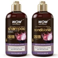 🌟 wow red onion black seed oil shampoo and conditioner kit: boost gloss, hydration, shine | ease itchy scalp, dandruff, frizz | paraben & sulfate-free | all hair types | 2 x 16.9 fl oz 500ml logo