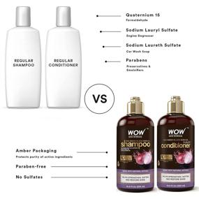 img 1 attached to 🌟 WOW Red Onion Black Seed Oil Shampoo and Conditioner Kit: Boost Gloss, Hydration, Shine | Ease Itchy Scalp, Dandruff, Frizz | Paraben & Sulfate-free | All Hair Types | 2 x 16.9 Fl Oz 500mL