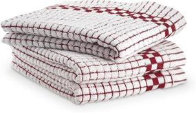 img 1 attached to Quality Red Kitchen Towels (3 Pack) - 100% Cotton Dish Towels, Long-lasting, Super Absorbent Dishcloths Set of Hand Towels/Tea Towels for Daily Scrubbing, Fast Drying Kitchen Washcloths Towel Set