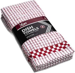 img 4 attached to Quality Red Kitchen Towels (3 Pack) - 100% Cotton Dish Towels, Long-lasting, Super Absorbent Dishcloths Set of Hand Towels/Tea Towels for Daily Scrubbing, Fast Drying Kitchen Washcloths Towel Set