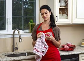 img 3 attached to Quality Red Kitchen Towels (3 Pack) - 100% Cotton Dish Towels, Long-lasting, Super Absorbent Dishcloths Set of Hand Towels/Tea Towels for Daily Scrubbing, Fast Drying Kitchen Washcloths Towel Set