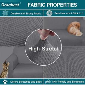 img 2 attached to 🛋️ Granbest 4 Piece High Stretch Couch Covers: Ultimate Sofa Slipcover for 3 Cushion Couch, Premium Furniture Protector for Large 3-Seat Sofas - Dog Pet Proof, Machine Washable (Light Gray, Large)