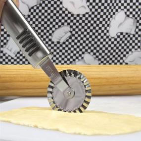 img 1 attached to 🍕 Topenca 9” Pastry Ravioli Pizza Cutter: Dual Stainless Steel Wheels for Commercial-Grade Pasta Pie Crusts and Baking in Your Home Kitchen