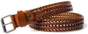 img 1 attached to 👞 Genuine Leather Brown Men's Belt Accessories: XingCHi Braided Versatility