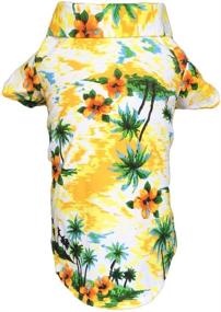 img 3 attached to 🌴 Hawaiian Pet Dog T-Shirt Summer Camp Clothes with Straw Hat - Perfect Apparel for Small, Medium, Large Dogs, Puppies, and Cats!