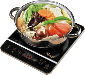 img 4 attached to 🔥 Rosewill 1800W Induction Cooktop with 10-inch 3.5 Qt Stainless Steel Pot, Gold Finish - RHAI-16001