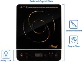 img 2 attached to 🔥 Rosewill 1800W Induction Cooktop with 10-inch 3.5 Qt Stainless Steel Pot, Gold Finish - RHAI-16001