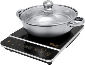 img 3 attached to 🔥 Rosewill 1800W Induction Cooktop with 10-inch 3.5 Qt Stainless Steel Pot, Gold Finish - RHAI-16001