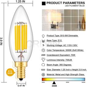 img 2 attached to 💡 CRLight Candelabra Dimmable Equivalent Torpedo: Effortlessly Elegant Lighting Solution
