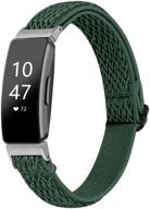 🏋️ ocebeec stretchy sport bands for fitbit inspire 2/hr, soft fabric bracelet nylon elastic replacement wristbands in army green logo