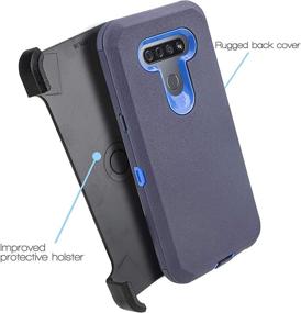 img 3 attached to Blue Customerfirst Belt Clip Holster Cell Phone Case for LG K51 with Built-In Screen Protector - Heavy-Duty Hybrid Shockproof Bumper Case with Kickstand