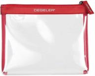 degeler tsa approved clear travel toiletry bag for carry on luggage in red - airline compliant cosmetics & makeup travel bag for women and men logo