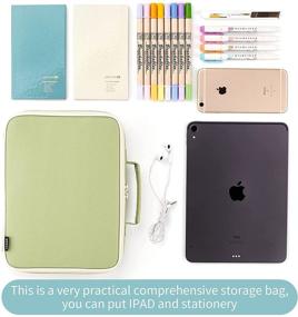 img 2 attached to 📚 Green HVOMO Multi-Functional Bible Case for Women & Men - Zipper Pencil & iPad 11-inch Cover with Planner Accessories, Ideal for Travel, School, and Office