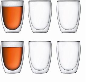 img 4 attached to Bodum Pavina Double Wall Insulated Glasses, Clear 12 Oz. (6-Pack) - Reviews & Best Deals