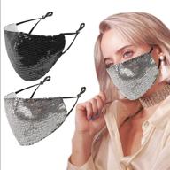 💃 efrey fashion sequin face mask – adjustable with ear cord locks, washable & reusable dust mask –breathing accessories for style and protection logo