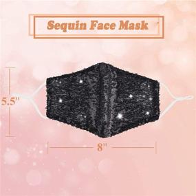 img 2 attached to 💃 EFREY Fashion Sequin Face Mask – Adjustable with Ear Cord Locks, Washable & Reusable Dust Mask –Breathing Accessories for Style and Protection