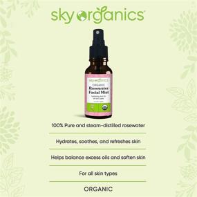 img 2 attached to 🌹 Sky Organics Organic Rosewater Facial Mist (4 fl oz.) Soothing Rose Water Spray 100% Pure USDA Organic Toner Makeup Setting Spray Alcohol-Free Mist for All Skin Types