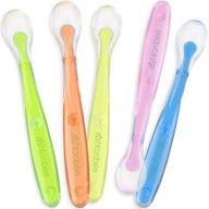 🍼 pack of 5 soft silicone baby spoons for first stage feeding - essential utensils for infants and toddlers, 6.25 inches long baby spoon set - silicone baby spoon pack logo