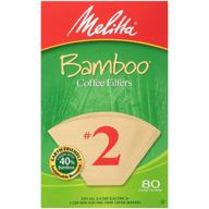 ☕ melitta #2 cone coffee filters, bamboo, pack of 6 - 80 count logo