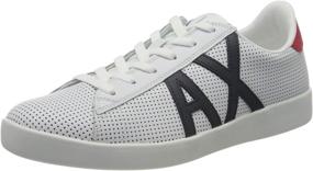 img 4 attached to Armani Exchange Leather Sneaker White