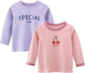 img 4 attached to OFIMAN Toddler T Shirt Crewneck Years - White Girls' Clothing: Affordable, Stylish, and Comfortable