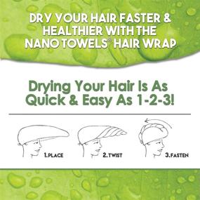 img 1 attached to 👑 Nano Towels Hair Drying Wrap: The Ultimate Solution for Fine, Delicate, Thinning, Curly, and Frizzy Hair Drying - Replacing Hair Dryers, Cotton Bath Towels & Microfiber Cloth. One Size Fits All 1-Wrap!