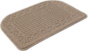 img 4 attached to 🏞️ Premium 27X18 Inch Anti Fatigue Kitchen Rug Mats: 100% Polypropylene Half Round Rug Cushion | Anti Slippery & Machine Washable (Beige 1 pc)