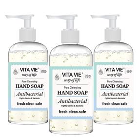 img 4 attached to 🧼 VITA VIE Hand Soap 3-Pack - 8 oz each - Alcohol-free, Paraben-free, Sulfate-free - Made in USA