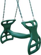 🎢 gorilla playsets dual ride glider back-to-back tandem swing - green, with coated chains - multi-child swing логотип