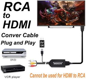 img 2 attached to 🔌 Кабель-конвертер RCA в HDMI - переходник HONSHEN AV в HDMI, 3RCA CVBS аудио-видео композитное до 1080P HDMI - PAL NTSC поддержка для Wii VHS VCR камера DVD - набор RCA в HDMI (черный)