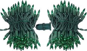 img 2 attached to 200 Counts 44.6ft Christmas String Lights - 2 Sets of 100-Count Waterproof Green Wire Lights for Indoor and Outdoor Party, Home, Lawn, and Christmas Decor