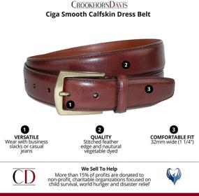 img 2 attached to 👔 CrookhornDavis Smooth Calfskin Dress Belts - Essential Men's Accessories