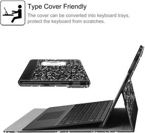 img 1 attached to 📚 Fintie Case for Microsoft Surface Pro X (2021/2020/2019) - Portfolio Business Cover with Multiple Viewing Angles and Pocket for 13 Inch New Surface Pro X, Compatible with Type Cover Keyboard, Composition B - Enhanced SEO