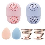 optimized for seo: dkaf makeup sponge container set, with 2 silicone makeup sponge travel cases, 2 soft makeup sponges, and 2 makeup sponge drying holders for convenient portability logo